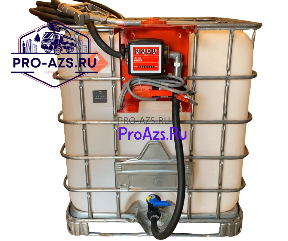 Եվրակուբի հիմքով  լցակայան, պոմպ 12Վ 60 լ/րոպե, 4 մ խողովակ, հաշվիչ